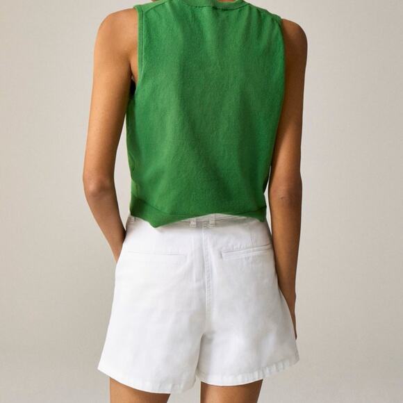 J.Crew Heritage 4" Chino Short WMNS 2 White High Rise Stretchy Zip Fly Pockets - Picture 2 of 9